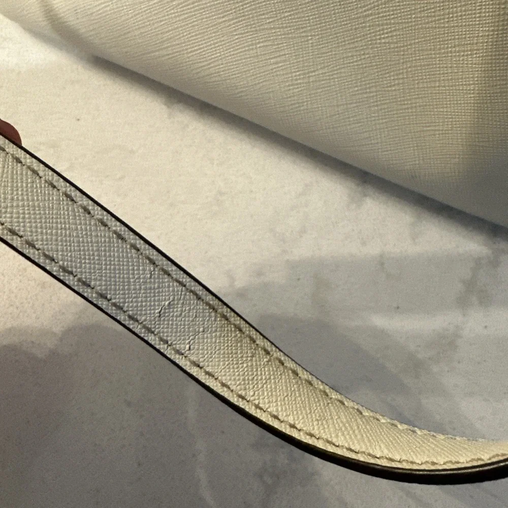 Tory Burch Tote Bag Shoulder Bag Robinson Medium Leather Ivory, Protective Bag.